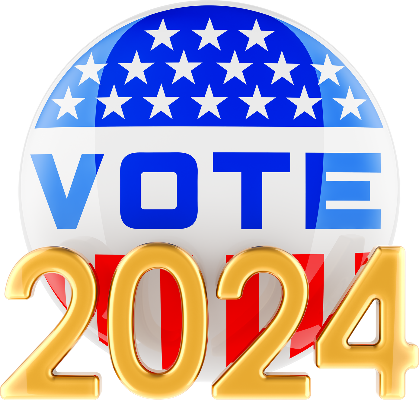 2024 United States presidential election, concept. 3D rendering isolated on transparent background